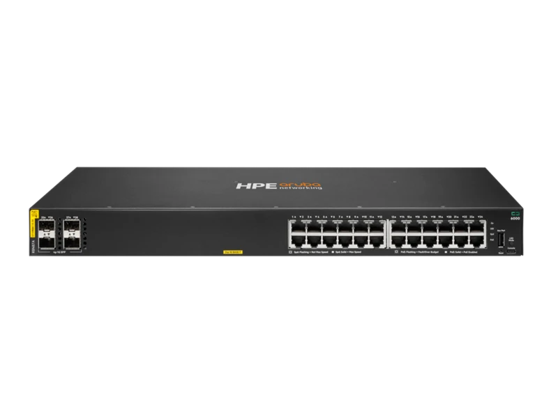 HPE Aruba Networking CX 6000 24G Class4 PoE 4SFP 370W Switch | R8N87A
